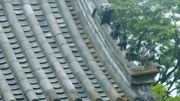 古建筑屋檐，道观