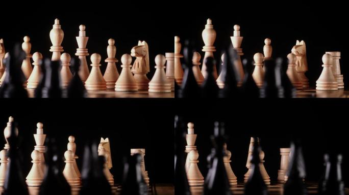 黑白棋子对立对峙对弈对垒创意意境