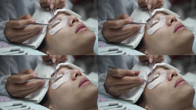 亚洲化妆师制作睫毛沙龙程序