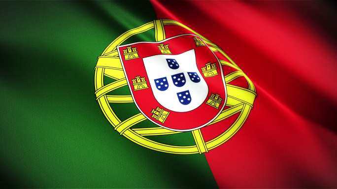葡萄牙逼真的国旗3D三维飘动