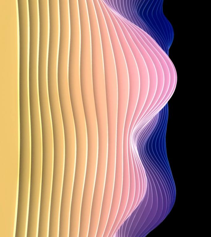 抽象三维立体波浪扭曲渐变色块