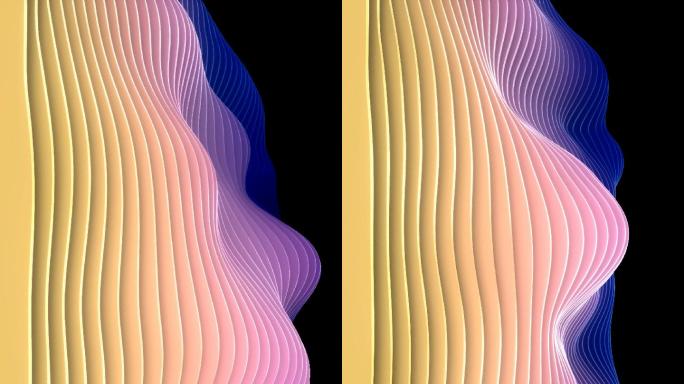 抽象三维立体波浪扭曲渐变色块