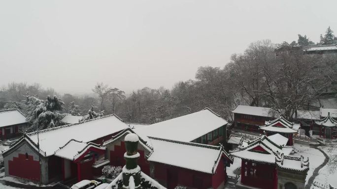 陕西 西安 草堂寺 雪景