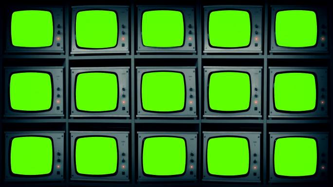 绿屏监视器绿幕抠像老电视