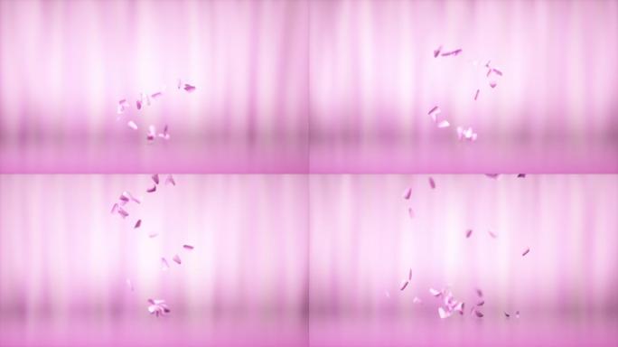 粉色玫瑰花瓣螺旋飞舞唯美浪漫情调动态视频