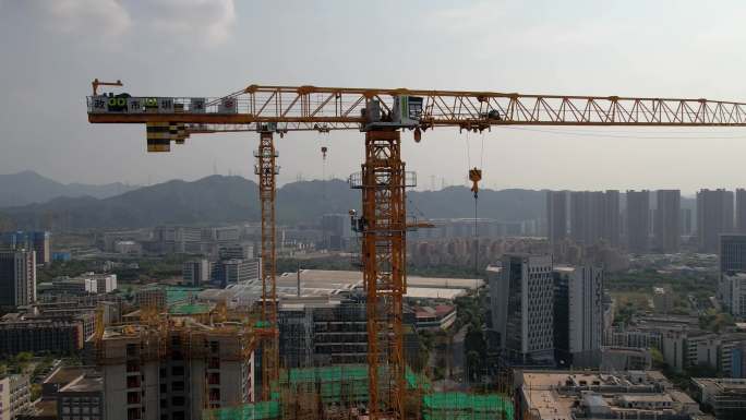 航拍深圳光明区建筑工地