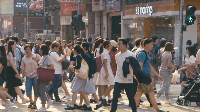 【合集】城市街道人群香港商业街