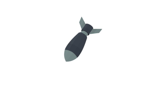 飞机炸弹。二维动画MG发射导弹原子弹风