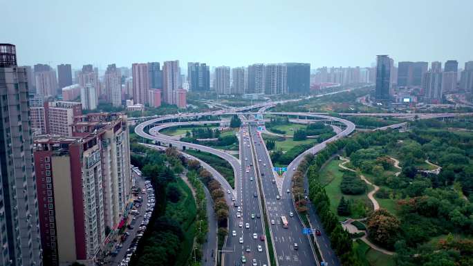 广州城市珠江新城高速公路猎德大桥航拍