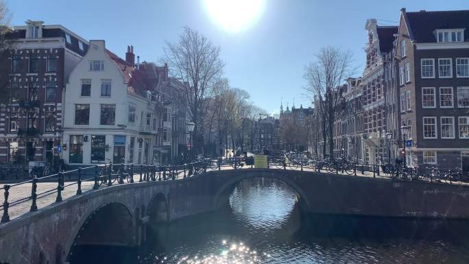 阿姆斯特丹西欧街景欧洲风光航拍俯瞰