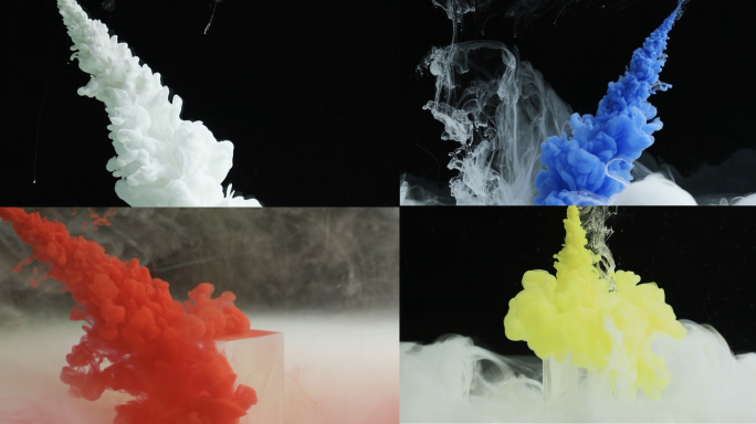 水墨摄影水下色彩视觉颜料抽象创意素材