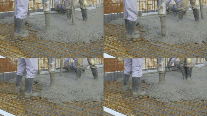 混泥土浇灌房地产建设建筑工地浇筑水泥