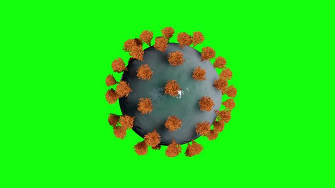 冠状病毒3D动画新冠病毒细菌细胞微生物真