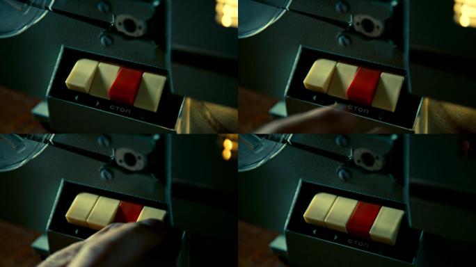停止按钮红色按钮电影放映机复古电影放映机