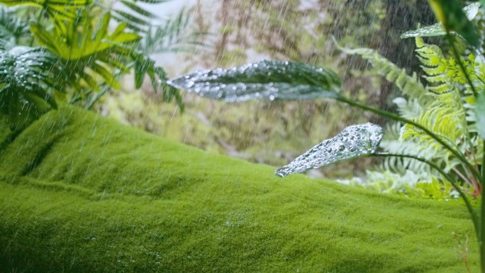 森林下雨春天唯美雨季