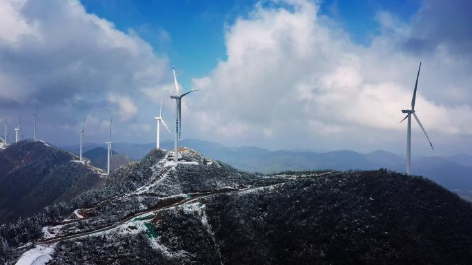 4k风力发电车新能源航拍视频
