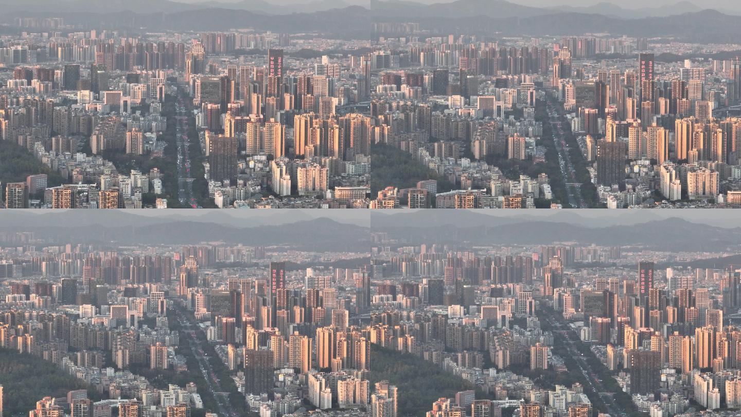 【4K正版素材】长焦下的深圳龙岗中心城