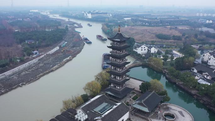 浙江嘉兴乌镇冬季雪景风光