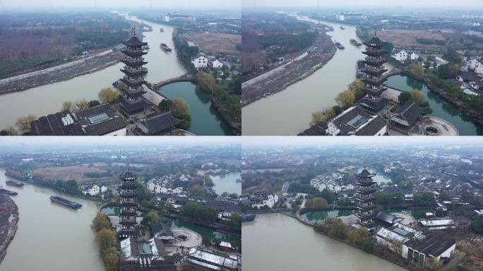 浙江嘉兴乌镇冬季雪景风光