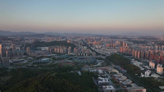 【4K正版素材】深圳市龙岗大运中心城全景