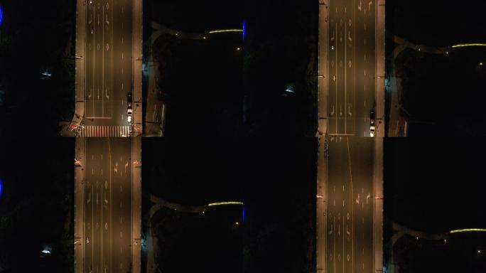 夜景桥面航拍
