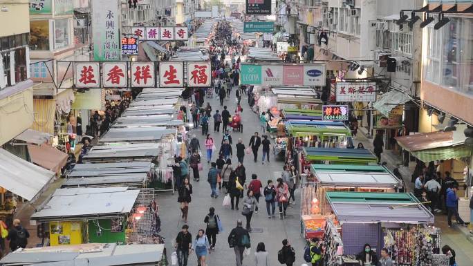 城市街道中国香港街头经济人文气息
