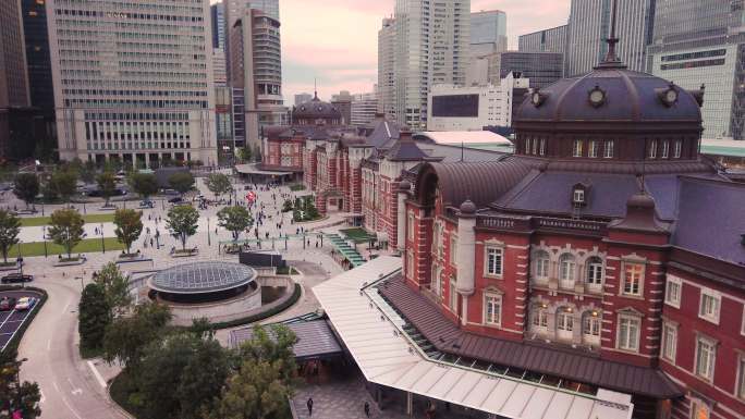 日本东京站的建筑景观