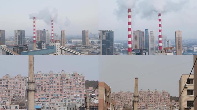大气污染空气污染烟筒烟雾烟囱发电厂供热