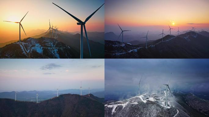 4k风力发电车新能源航拍视频