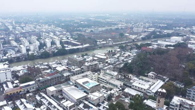 浙江嘉兴乌镇冬季雪景风光