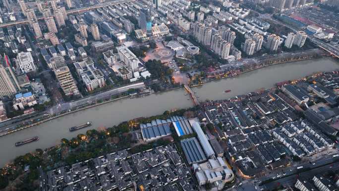 航拍  杭州京杭大运河