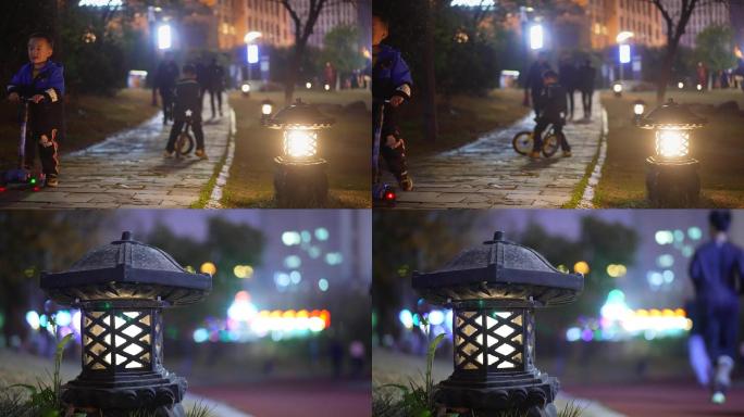 【4K】景区夜间复古景观灯灯