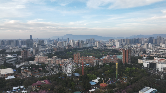 【5K】昆明翠湖航拍，昆明翠湖，圆通山