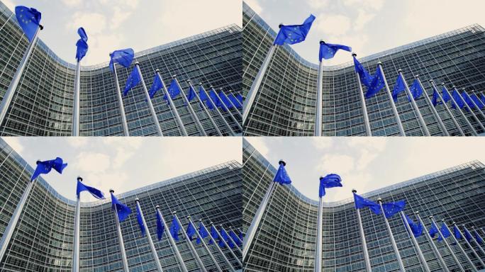 比利时布鲁塞尔的欧盟旗帜