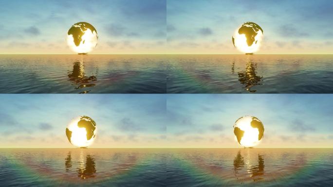 4K地球水面意境动画