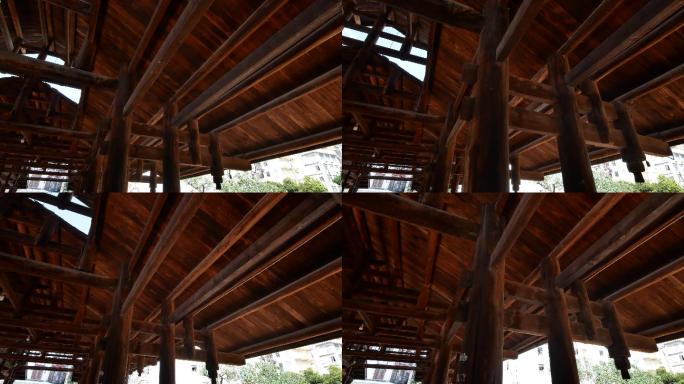 风雨桥内景屋顶榫卯结构