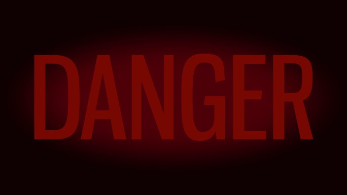 红色危险标志闪烁故障标识黑客入侵网络攻击