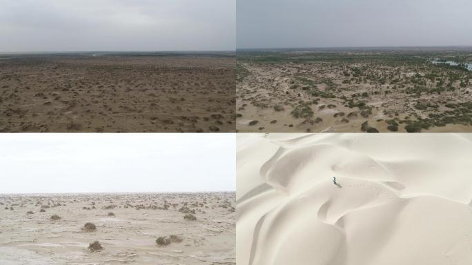 新疆大漠戈壁航拍空镜头