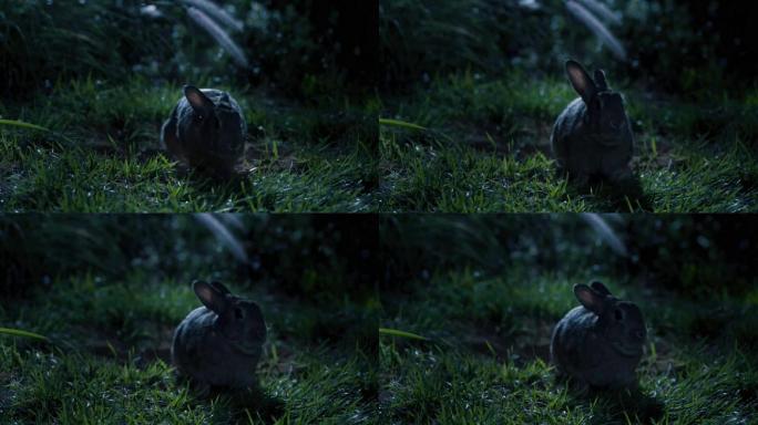 小兔子从窝里爬出来视频