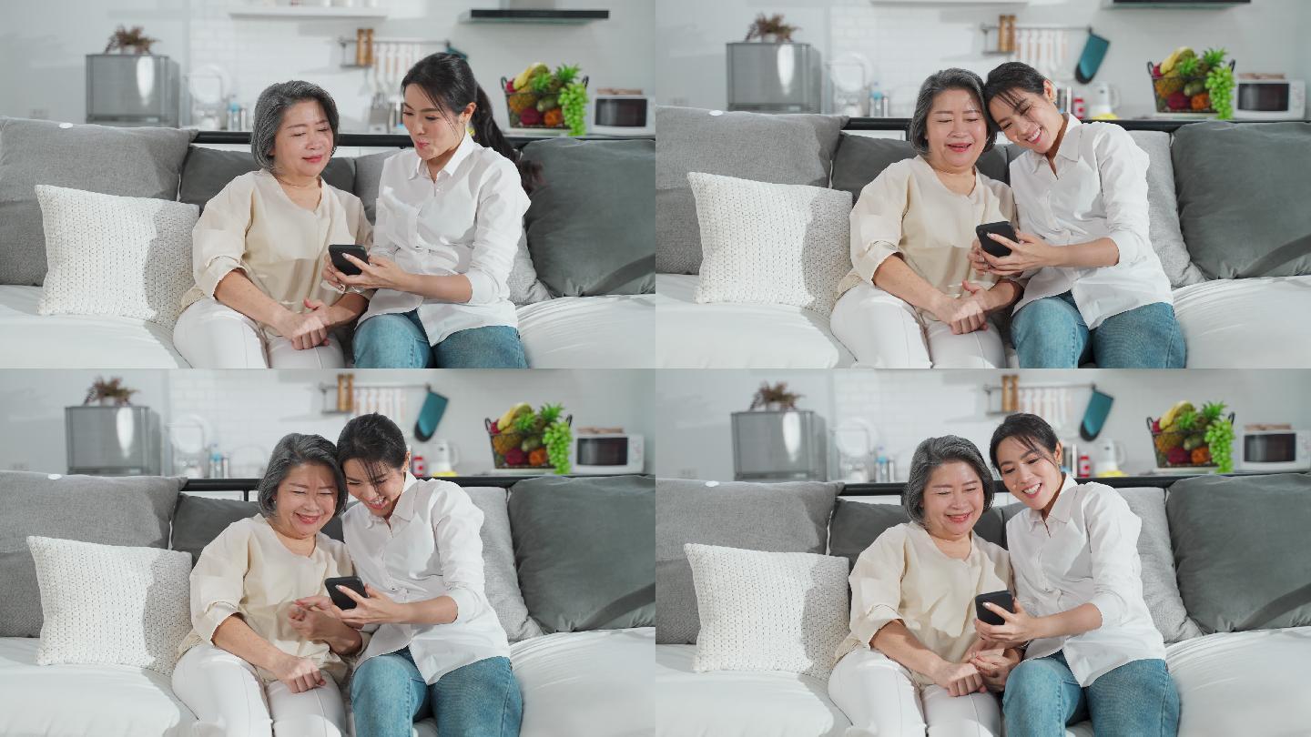 交流的母女中国女性温馨家人陪伴母亲