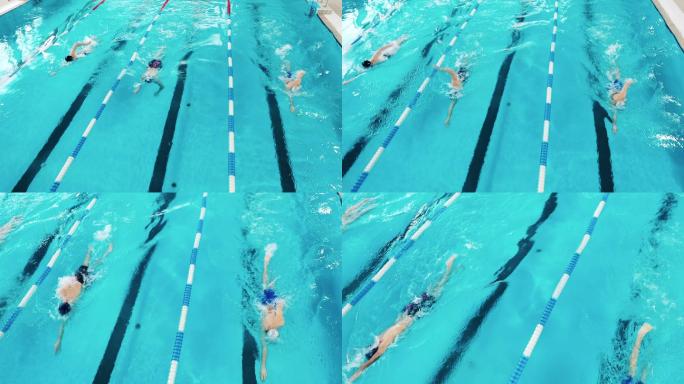游泳的男性运动员场馆竞赛竞技比拼奥运精神