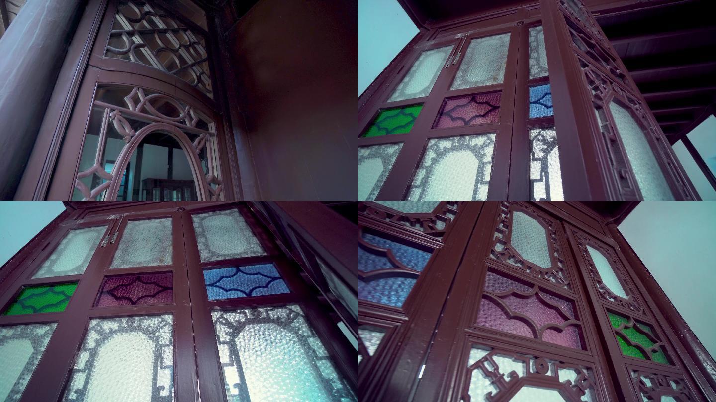 古代木质琉璃窗棂