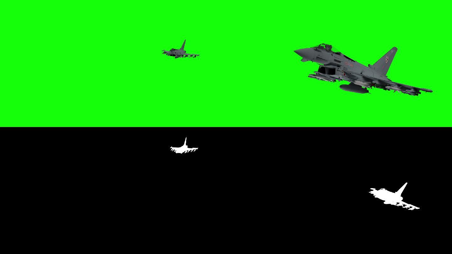 喷气式战斗机战场绿幕背景空军