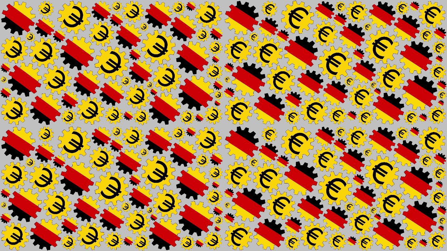 德国国旗和欧元标志