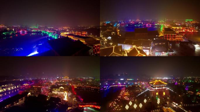 开封春节节气气氛夜景