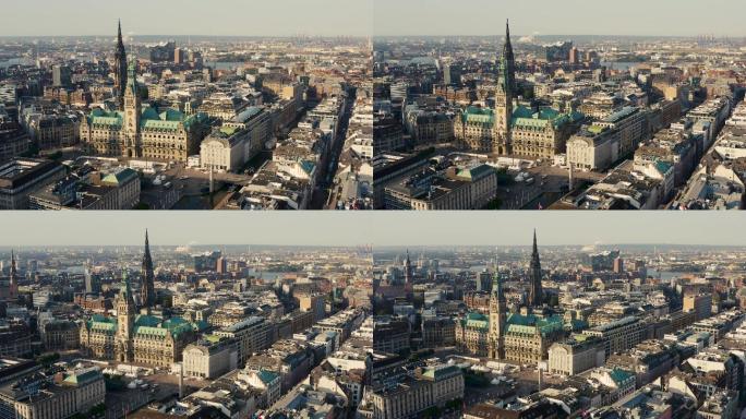 汉堡鸟瞰图城市延时航拍汉堡航拍旅游宣传片