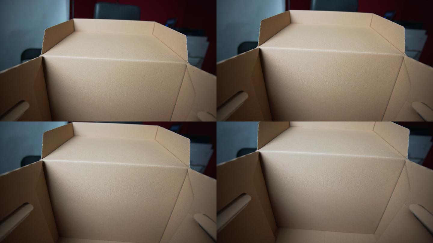 一个空纸盒纸箱子废纸箱实拍