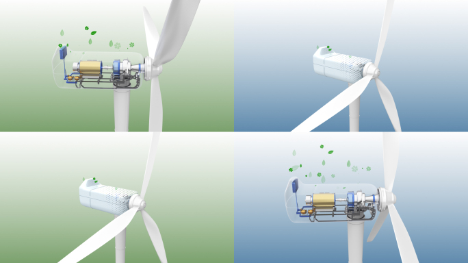 【4K】绿色风力发电创意视频