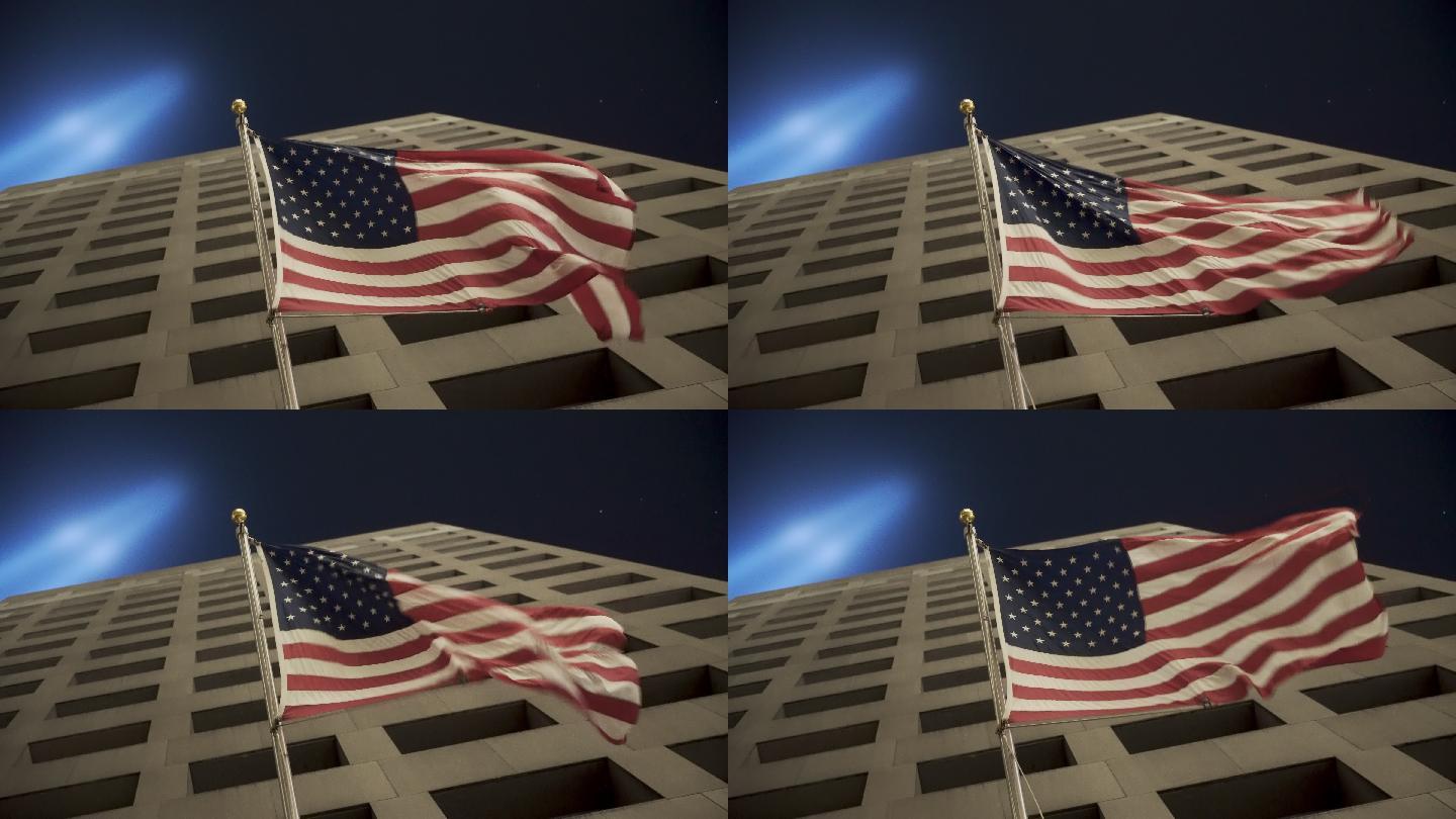 美国国旗在纽约飘扬