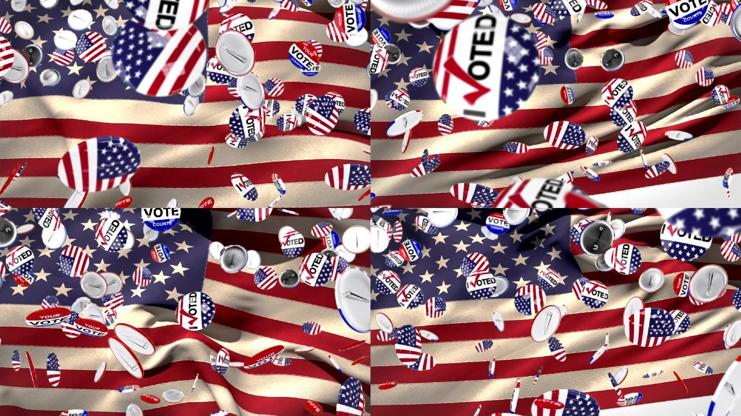 美国选举投票别针米国漂亮国